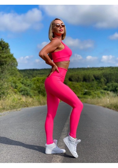 Lismina Neon Pembe Ekstra Yüksek Bel Toparlayıcı Spor Tayt