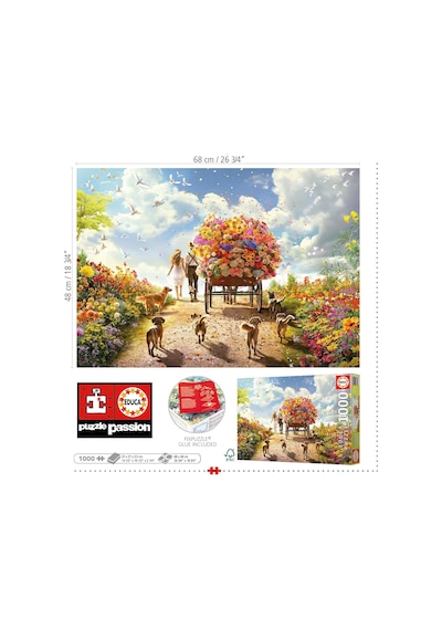 Educa 1000 Parçalık Çiçek Taşıyan Araba - 19921 - Carrying Flowers