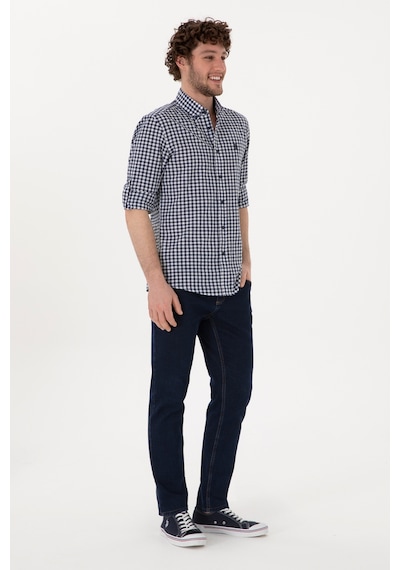 U.S. Polo Assn. Erkek Lacivert Uzun Kollu Gömlek 50306367-VR033