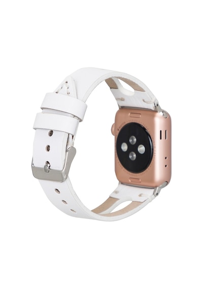 Apple Watch Uyumlu Deri Kordon Ba2 42-44-45mm F3 Beyaz