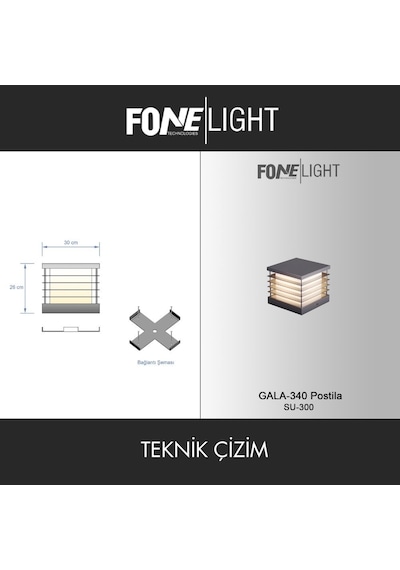 FoneLight Postila 30 cm LED Set Üstü Bahçe Aydınlatma Armatürü Antrasit Alüminyum IP65 Bahçe Duvar Aydınlatması