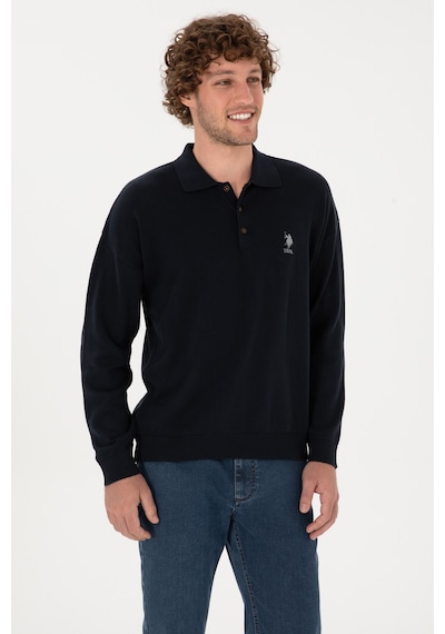 U.S. Polo Assn. Erkek Comfort Fit Polo Yaka Lacivert Basic Kazak 50313660-VR033
