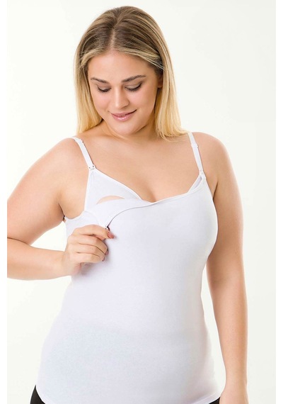 Parlingerie Emzirme Atleti Kaplı Beyaz