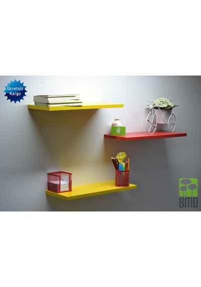 Peakdizayn Fanatiklere Özel 3'Lü Duvar Raf Seti 50*70*90*20Cm
