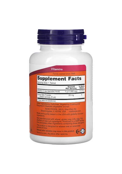 Now Foods C-1000 Ascorbic Acid Rose Hips Kuşburnu 100 Tablet