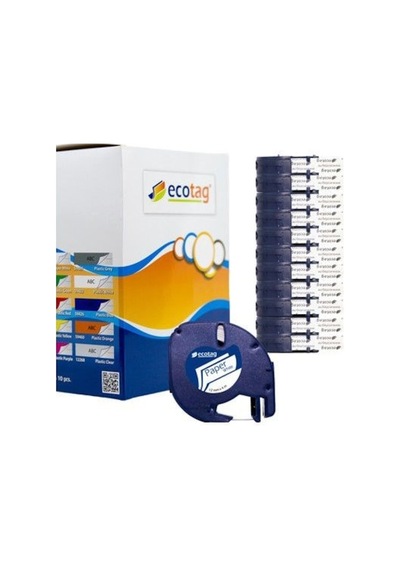 Ecotag Dymo Letratag Muadil Kağıt Şerit Etiket 12 MM X 4 M 10'lu Kutu