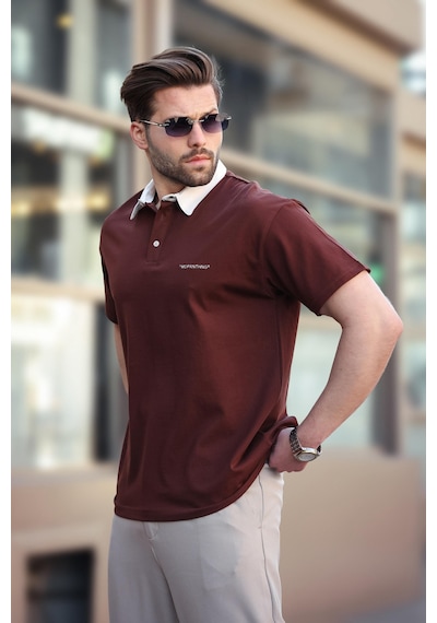 Madmext Acı Kahve Düğmeli Polo Yaka Erkek T-shirt E7119 Acı Kahverengi Madmext Acı Kahve Düğmeli Polo Yaka Erkek T-shirt E7119 Acı Kahverengi