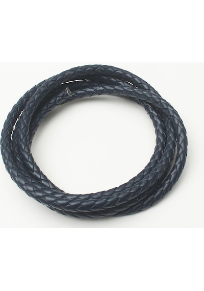3-5 Mm Yuvarlak Örgülü Suni Deri Kordon 5 Metre 4 Mm / Lacivert