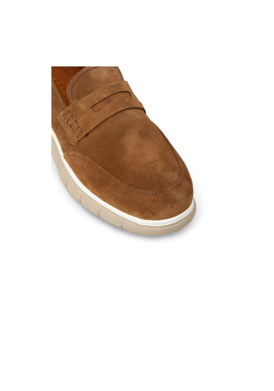 Deery Erkek Hakiki Süet Taba Renk Loafer Ayakkabı - 02045mtbae01