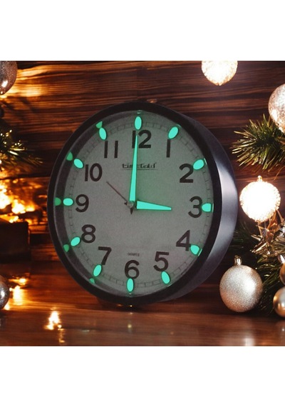 Fosforlu Karanlıkta Parlayan Küçük Çocuk Odası Siyah Duvar Saati Çap 22 Cm Siyah