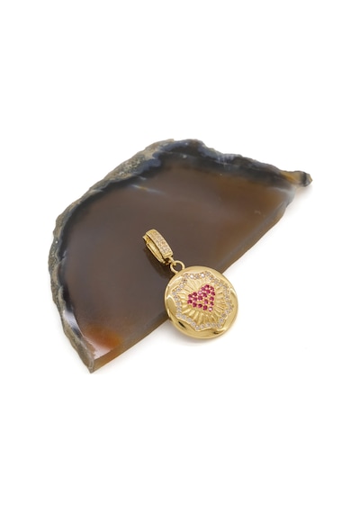 Ajda Charm Çelik Altın Kaplama Kadın Yuvarlak Kalp Model-chr-121 Gold