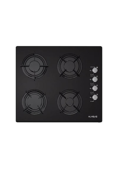 Alveus ALV MFA 604 F - ALV GLS 640 - ALV F17 PB Siyah Cam Ankastre Set