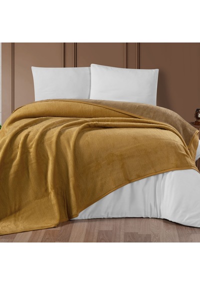 Schafer Home Bella Tek Kişilik Battaniye 150 x 200 CM - Hardal 02