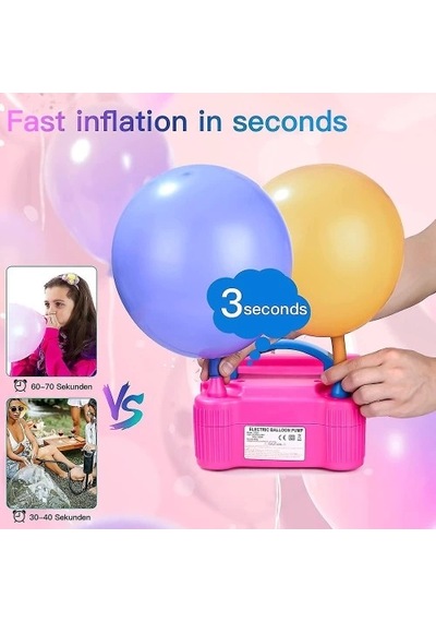 Elektrikli Balon Şişirme Makinesi Pembe