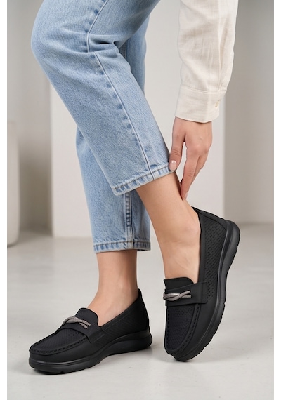 Liarca Aura Comfort Ortopedik Tabanlı Işıltı Detaylı Kadın Siyah Günlük Casual Loafer Ayakkabı Liarca Aura Comfort Ortopedik Tabanlı Işıltı Detaylı Kadın Siyah Günlük Casual Loafer Ayakkabı
