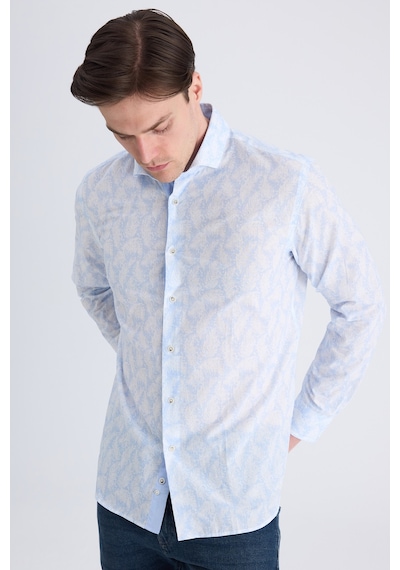 D'S Damat Ds Damat Regular Fit Mavi Baskılı %100 Pamuklu Gömlek 4hc02ad013270 Çok Renkli