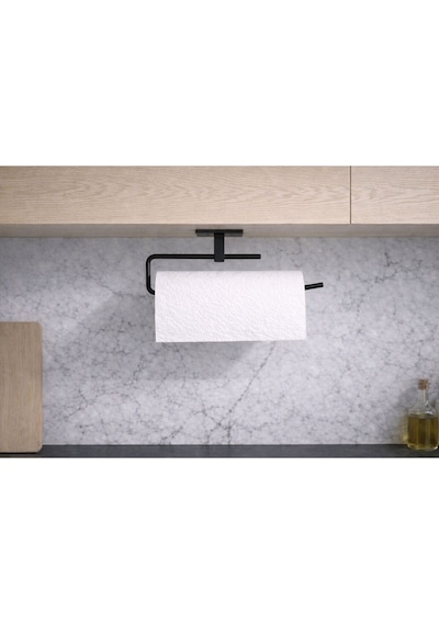 Siyah Rulo Havluluk Peçetelik Yapışkanlı Pratik Banyo Mutfak Askısı Kağıt Rulo Havluluk Siyah Metal Diğer