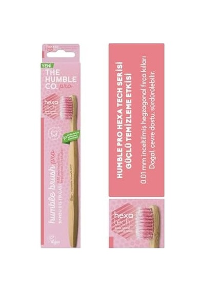 Humble Brush Pro Line Yetişkin Soft Lila 0.01 İnceltilmiş Hegzagonal Fırça Kılları İçeren Bambu Diş Fırçası Açık Ahşap Humble Brush Pro Line Yetişkin Soft Lila 0.01 İnceltilmiş Hegzagonal Fırça Kılları İçeren Bambu Diş Fırçası Açık Ahşap