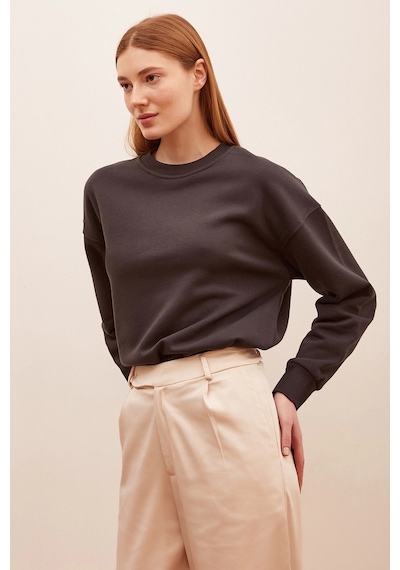 Never More Bisiklet Yaka Sweatshirt Antirasit