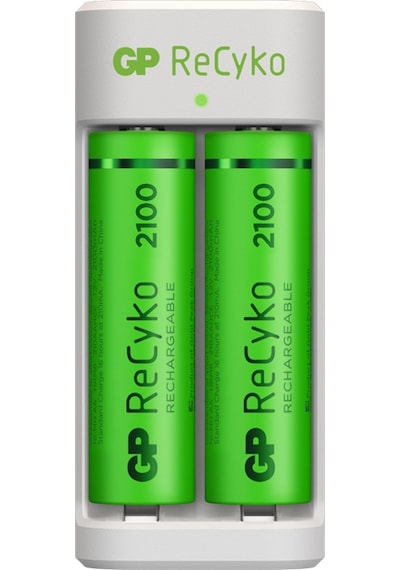 GP Recyko E211 USB AA-AAA Şarj Cihazı + GP Recyko 2100 mAh AA Kalem Pil 2'li