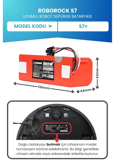 Roborock S7 Uyumlu Batarya 5200mah