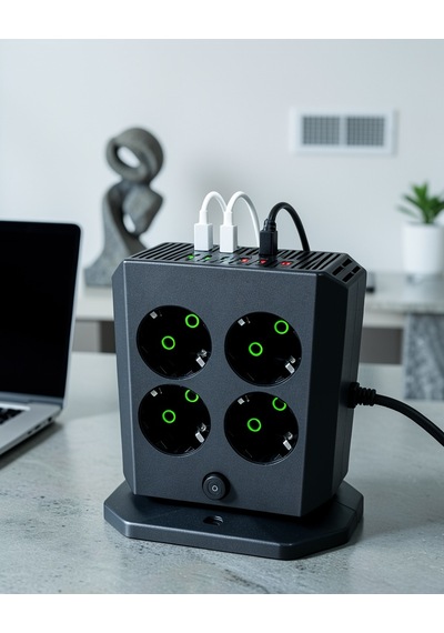 8 Ac Priz 4 Usb 2 Type-c Çocuk Korumalı Güç Dağıtıcı Uczza105priz-5 0