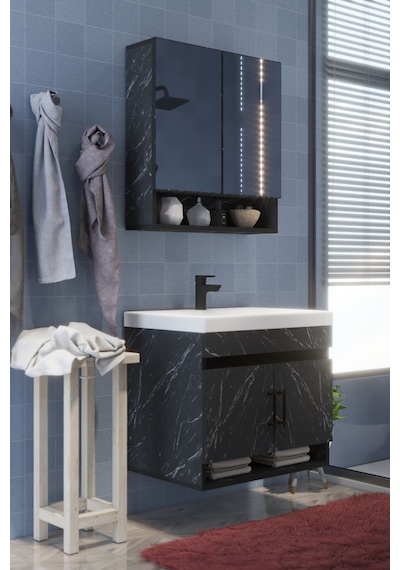 Salvador Banyo Dolabı Çok Amaçlı Banyo Dolabı Siyah