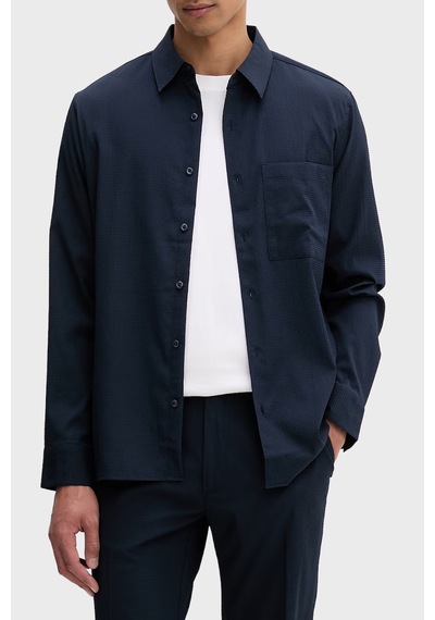 Calvin Klein Regular Fit Göğüs Cepli Gömlek Lv04lf108gcef Erkek Gömlek Lv04lf108g Cef Lacivert