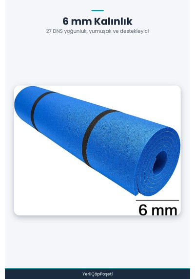 50x140 Cm Pilates Yoga Matı 6 Mm Çok Renkli