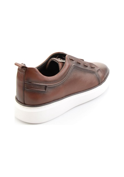 Taba Hakiki Deri Erkek Sneaker E01398028043 Taba