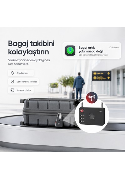 Hbb-k Hi Kilit Apple Android Uyumlu Akıllı Valiz Kilidi Siyah