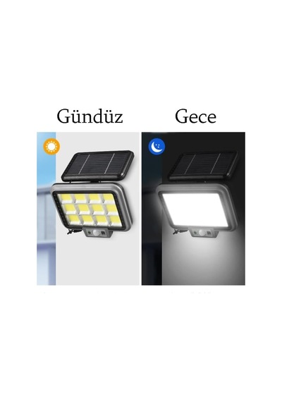 Hs-8021c 144 Led Güneş Enerjili 3 Mod Kumandalı 3.5 Mt Kablolu Kaliteli Sensörlü Solar Sokak Lambası Diğer