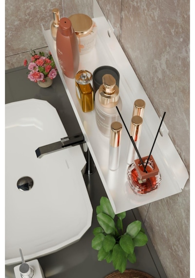 Ultra Güçlü 3m Yapışkanlı Beyaz Çok Amaçlı Banyo Düzenleyici Organizer Raf Banyo Askı 2 Adet Mt96bd Diğer