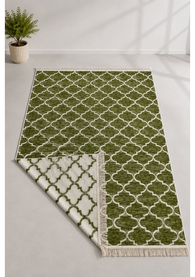 Kilim Paspas Çok Amaçlı Halı Makinede Yıkanabilir Toz Yapmaz Haki