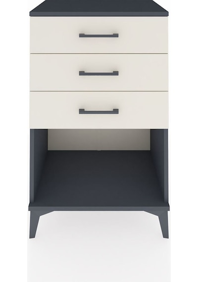 Hyperion Komodin 3 Çekmeceli 60x44x96 Antrasit-aytaşı Antrasit
