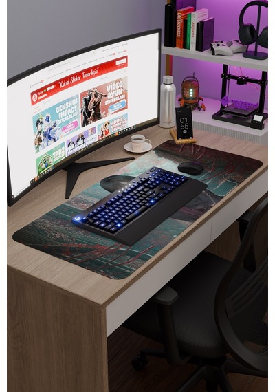 Silent Hill Kaymaz Dikişli Kauçuk Oyuncu Mousepad V1 - 90x40 Xxl Gaming Mouse Pad Fare Altlığı