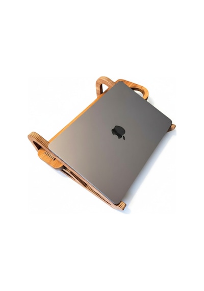 Ahşap Dekoratif Laptop Standı Ergonomik Düzenleyici Organizer
