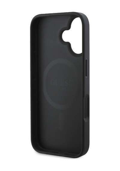 Apple iPhone 16 Uyumlu Kılıf Guess Lisanslı Magsafe Şarj Özellikli Small 4g Classic Kapak Siyah