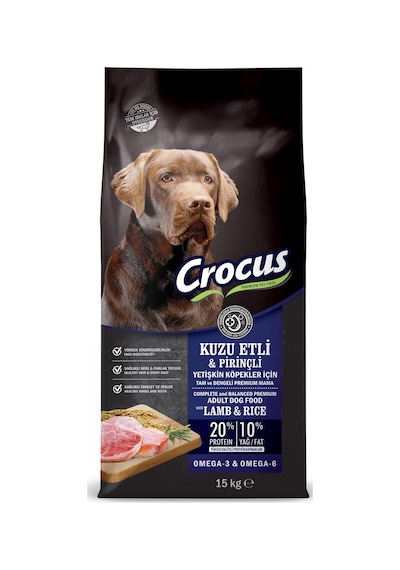 Crocus Kuzu Etli Pirinçli Yet. Köpek Maması 15 Kg