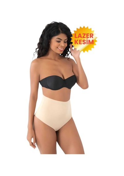 Uniquetrenders Kadın Lazer Kesim Ve Toparlayıcı String Korse Ten Rengi