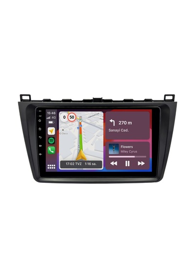 Mazda 6 Android Multimedya Sistemi 2009-2011 8gb Ram, 64gb Hafıza, Bluetooth, Carplay & Android Auto Kamera  9"