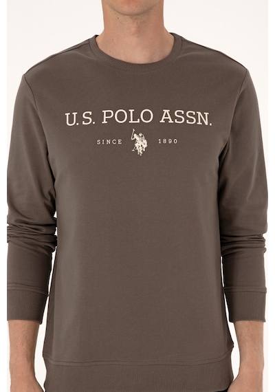 U.S. Polo Assn. Erkek Regular Fit Bisiklet Yaka Vizon İnce Basic Sweatshirt 50313743-VR052