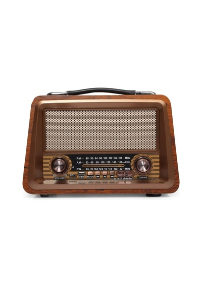 Gerçek Ahşap Eskitme Görünümlü Bluetooth Hoparlör Mp3 Çalar Müzik Kutusu Nostaljik Radyo