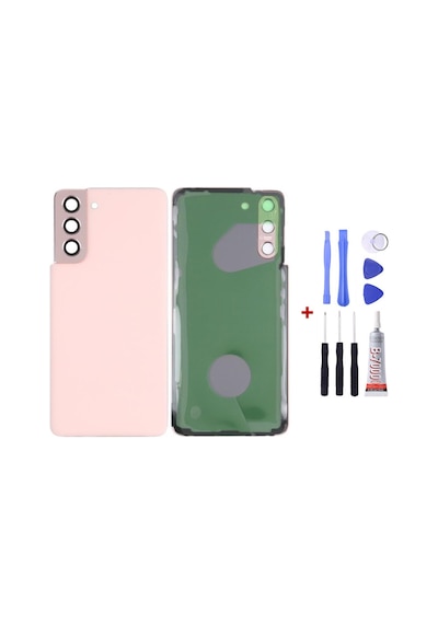 Samsung S21 Gold Uyumlu Arka Cam Kapak Pil Kapağı Tamir Set B7000 Set Gold