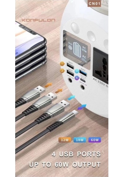 Cn01 Powerbank 45.000 Mah Kamp Şarj Pd - Beyaz Çok Renkli