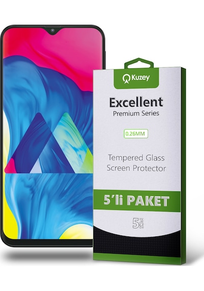 Samsung Galaxy M10 ile Uyumlu Temperli Ekran Koruyucu Kırılmaz Cam Ekonomik 5'li Paket