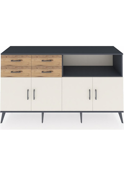 Hyperion Konsol 4 Raflı 4 Çekmeceli 4 Kapaklı 176x44x99 Antrasit- Antrasit-aytaşı/çam Hyperion Konsol 4 Raflı 4 Çekmeceli 4 Kapaklı 176x44x99 Antrasit- Antrasit-aytaşı/çam