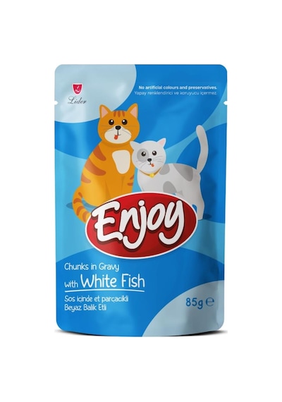 Enjoy Enyoj Pouch Balıklı Yetişkin Kedi Maması 85 Gr
