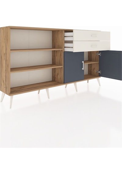 Arges Konsol 3 Raflı 2 Çekmeceli 2 Kapaklı 176x30x99 Çam-antrasit/aytaşı Antrasıt/aytası - Atlas Çam Arges Konsol 3 Raflı 2 Çekmeceli 2 Kapaklı 176x30x99 Çam-antrasit/aytaşı Antrasıt/aytası - Atlas Çam