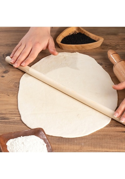 Lüks 60 Cm Ahşap Oklava-hamur Açma-merdane Doğal Verniksiz Kayın